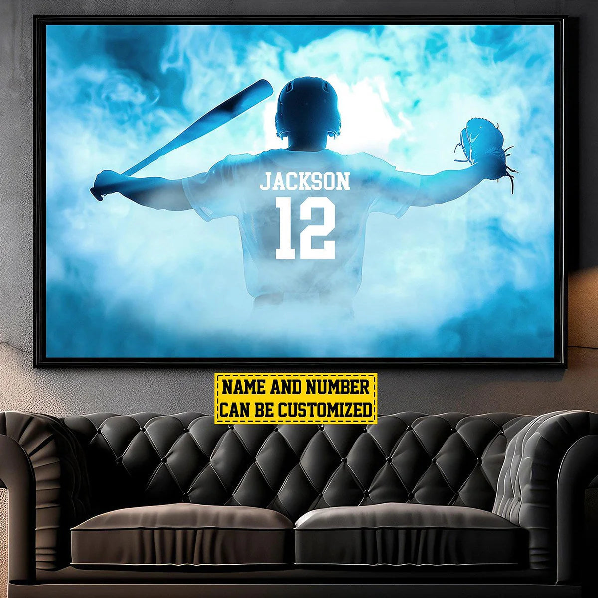 Canvas / Poster material and size view - Custom Baseball Player Victory Poster