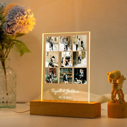 Custom Photo LED Night Light - Personalized Gift for Couples & Friends