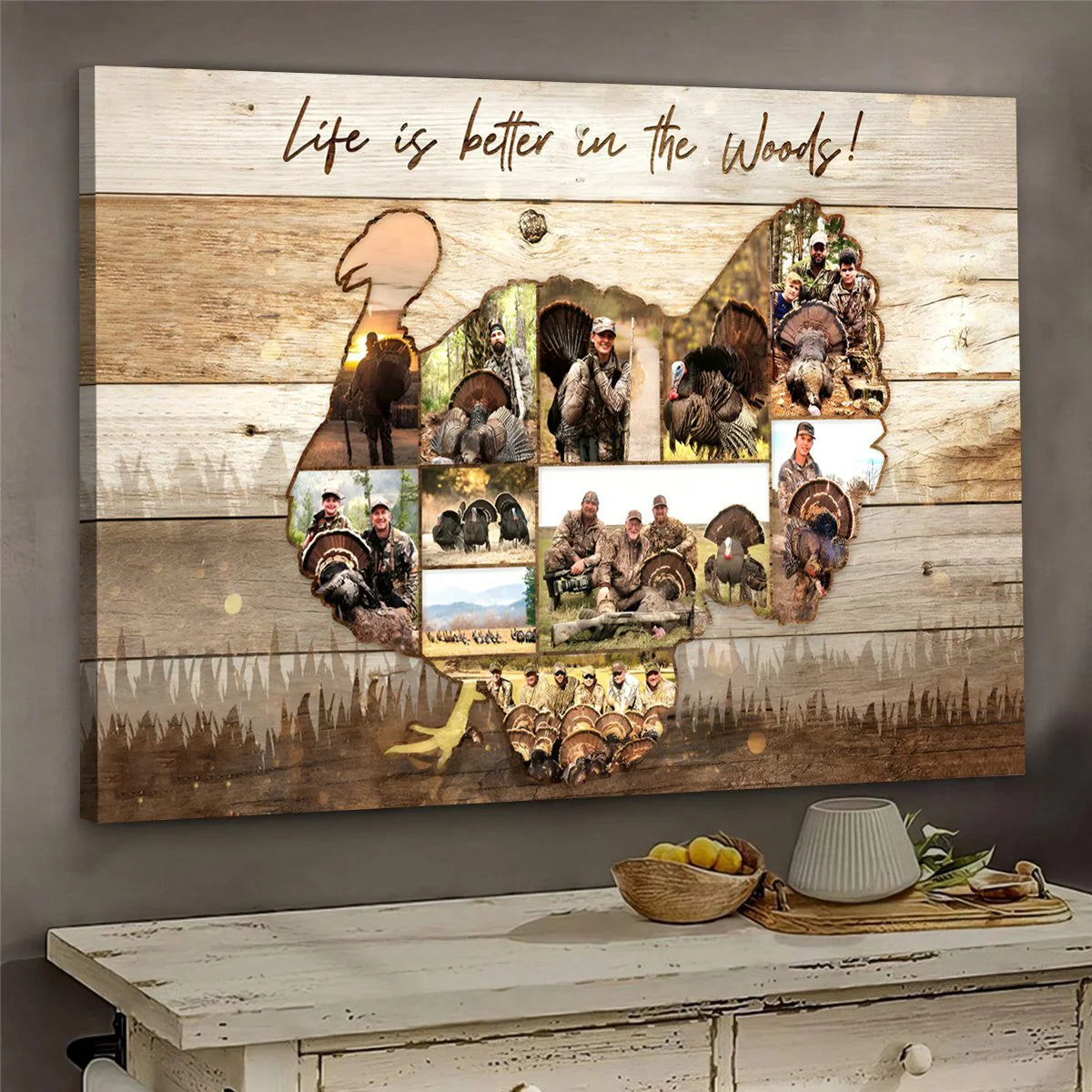 Canvas / Poster material and size view - Turkey Photo Collage Canvas