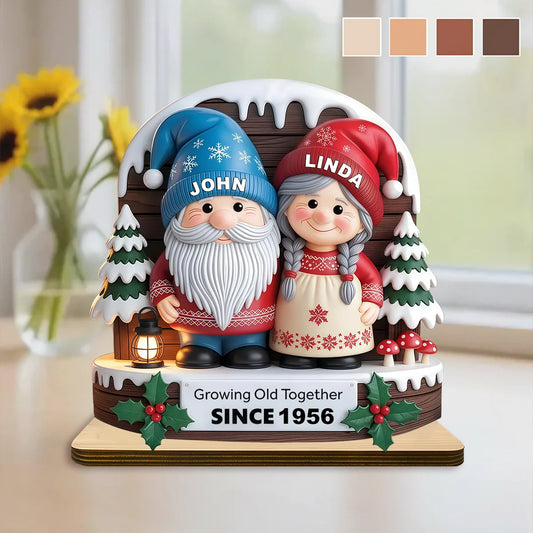 Growing Old Together Personalized Plaque for Couples - Custom Christmas & Anniversary Wooden Keepsake