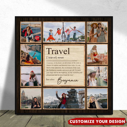 Custom Travel Definition Photo Canvas for Couples with personalized design details for meaningful gifting