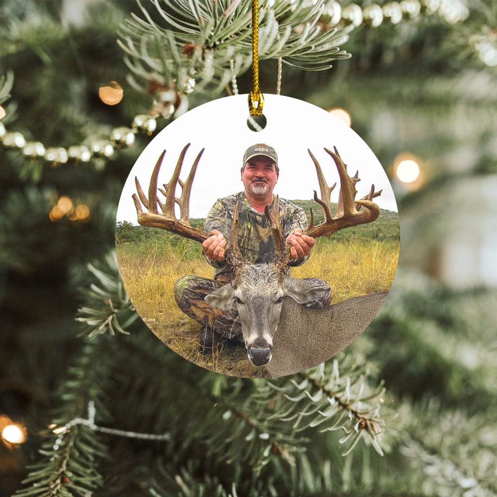 PRINTS10 Custom Photo Your Deer Hunt Ceramic Ornament TH10 892169 3 inch