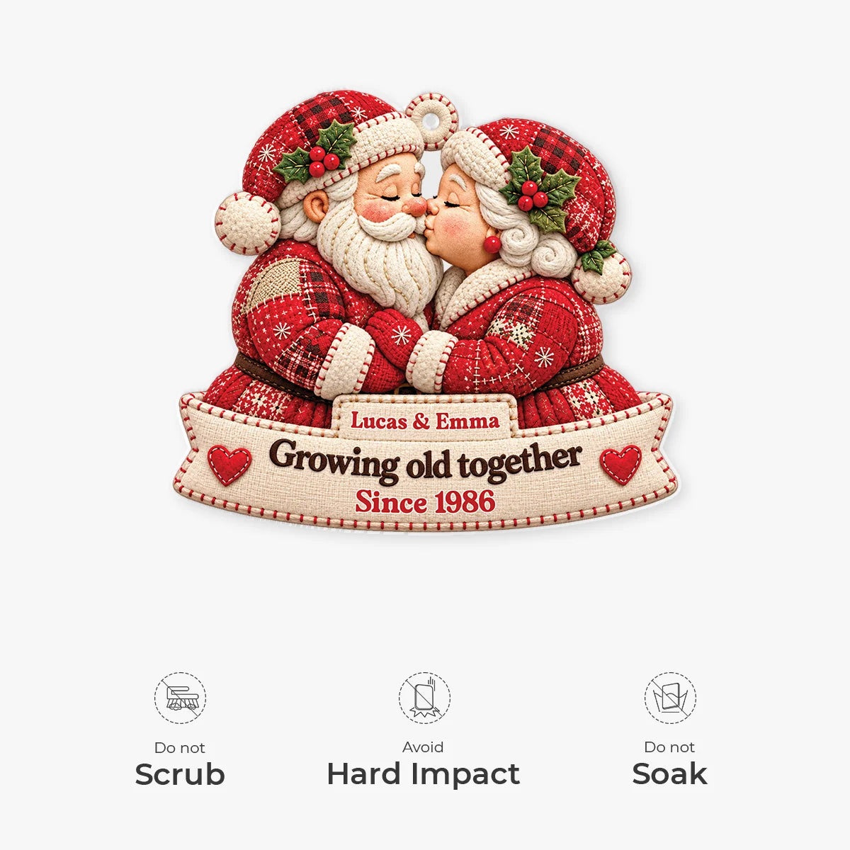 Growing Old Together Personalized Acrylic Ornament - Custom Christmas Keepsake Gift for Couples
