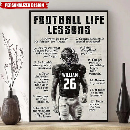 Canvas / Poster material and size view - Custom Football Wall Art Poster