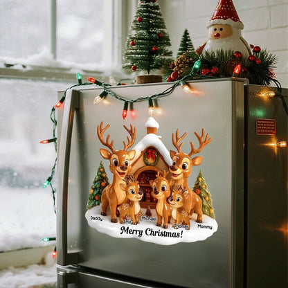 Personalized Christmas Reindeer Family Decal - Custom Holiday Sticker for Grandparents and Parents