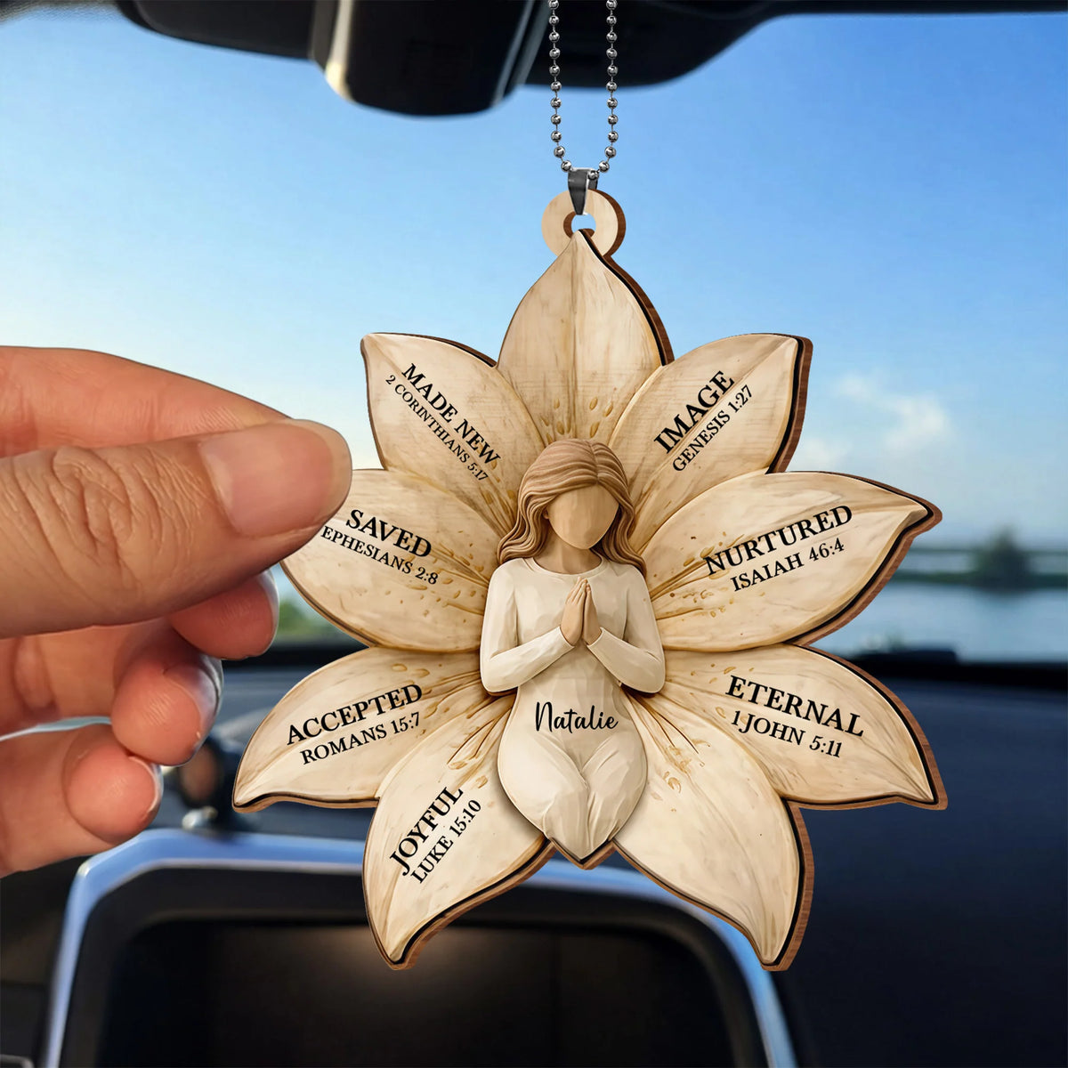 Made New, Saved, Joyful Angel Wood Ornament