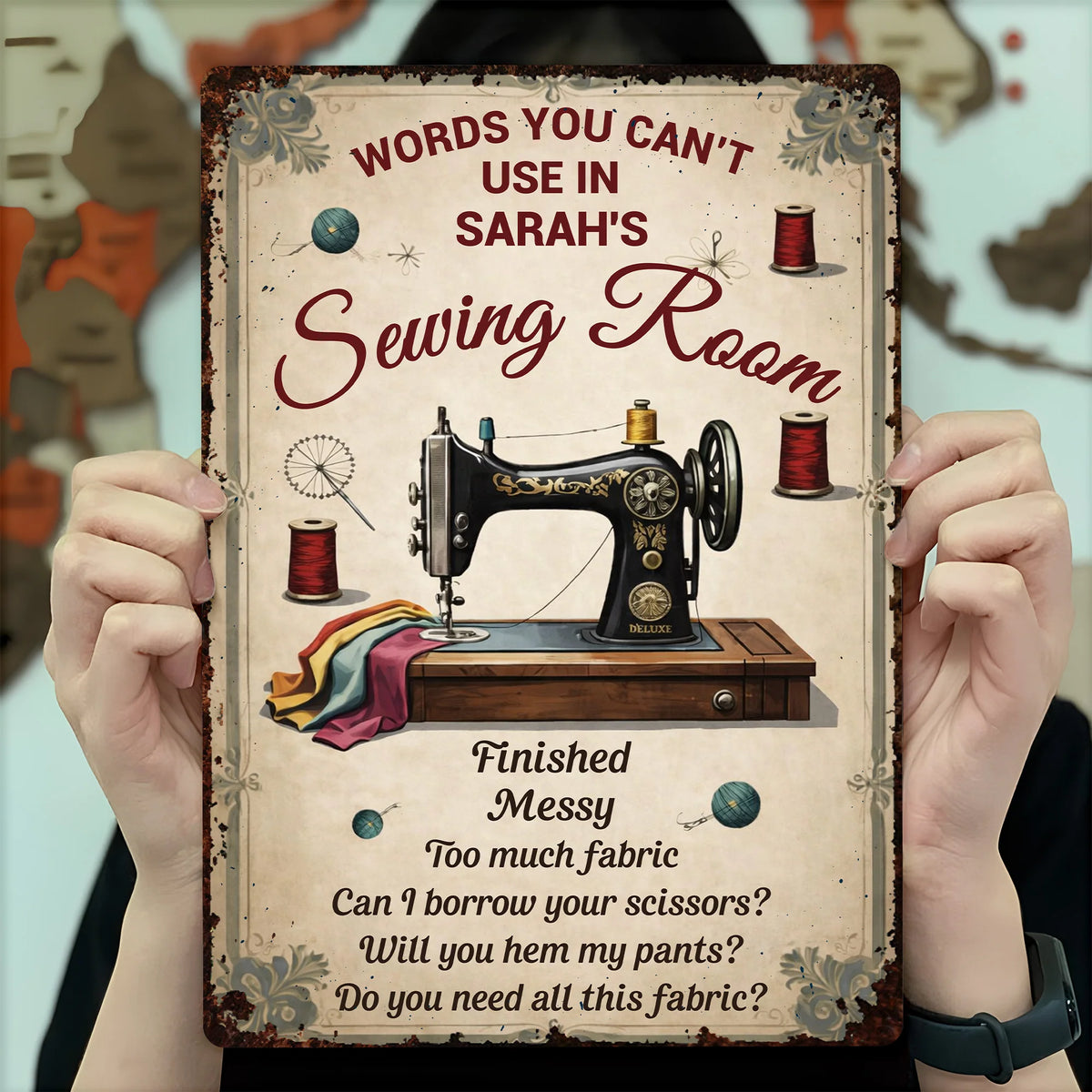 Words You Can't Use In My Sewing Room Sign
