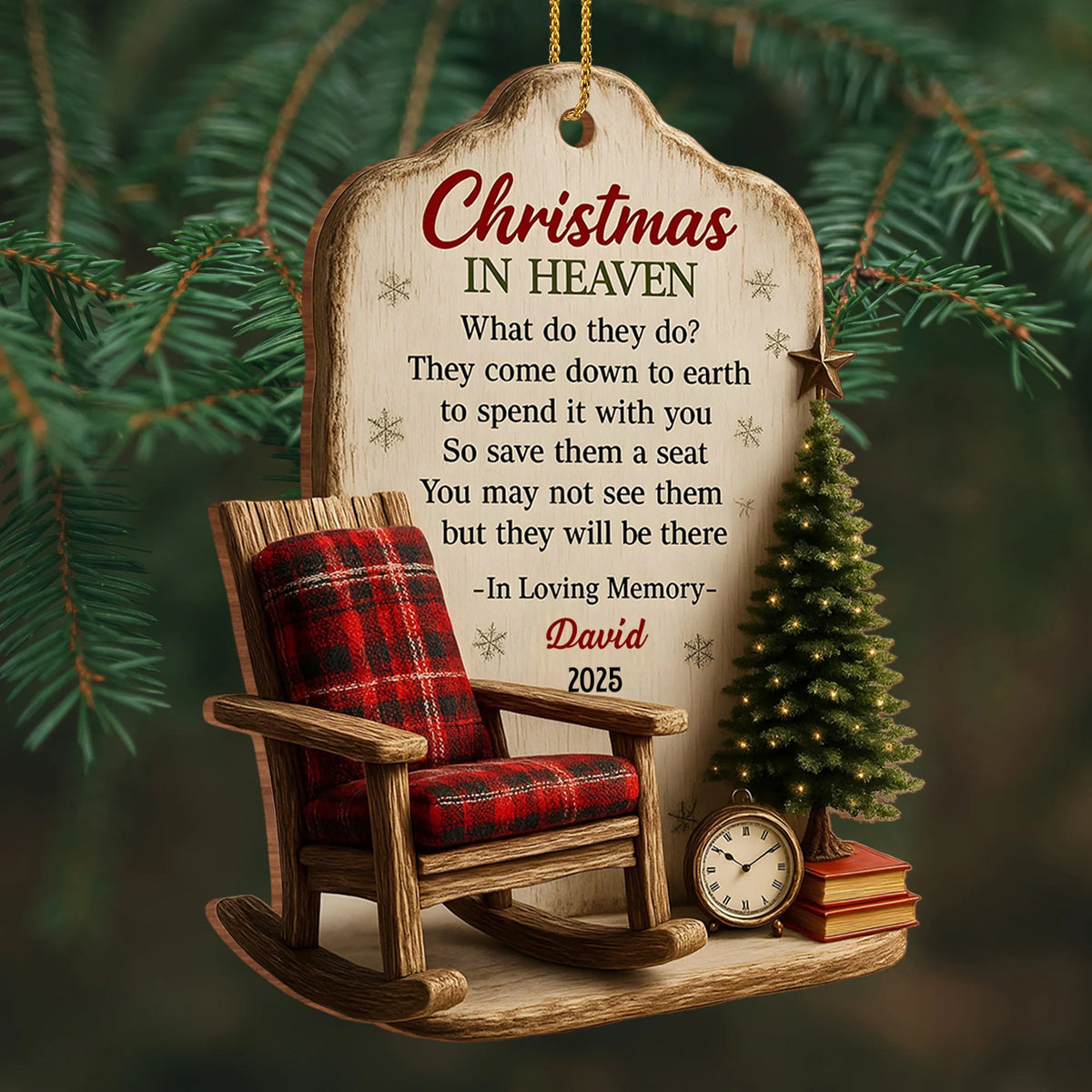Christmas In Heaven, Save Them A Seat Rocking Chair Decor