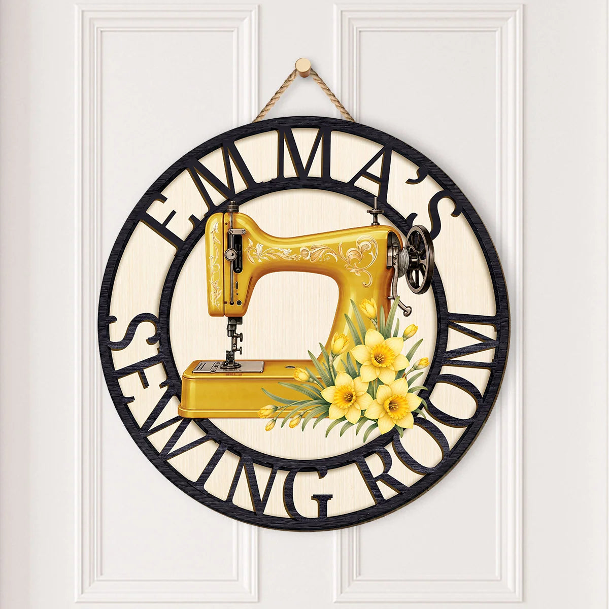 Sewing Room Custom Wood Sign - Personalized Birth Month Flower Sewing Gifts