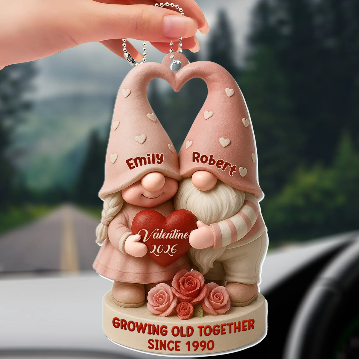 Growing Old Together, Hearts And Roses Ornament