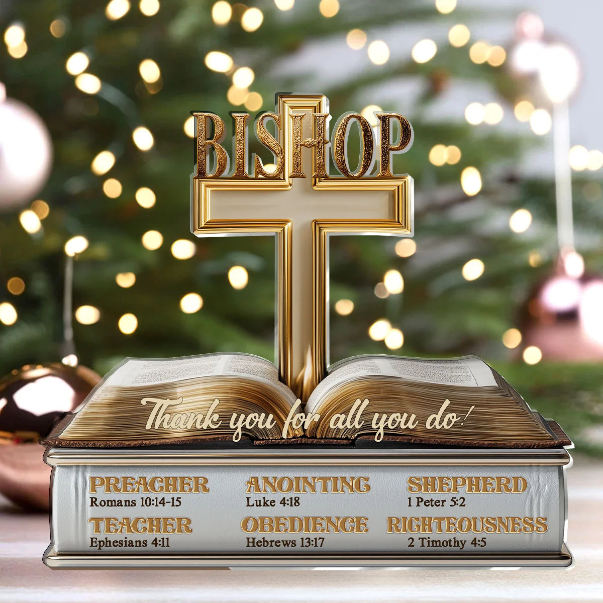"Thank You For All You Do" Personalized Pastor Acrylic Plaque - Custom Christian Preacher Gift