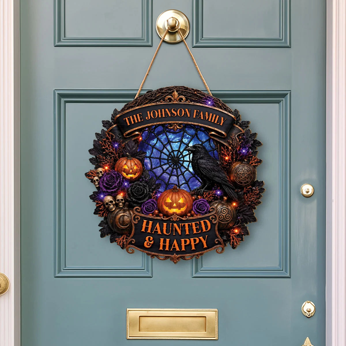"Enter If You Dare" Personalized Halloween Wood Sign - Custom Family Name Wall Decor