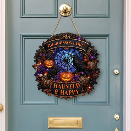 "Enter If You Dare" Personalized Halloween Wood Sign - Custom Family Name Wall Decor