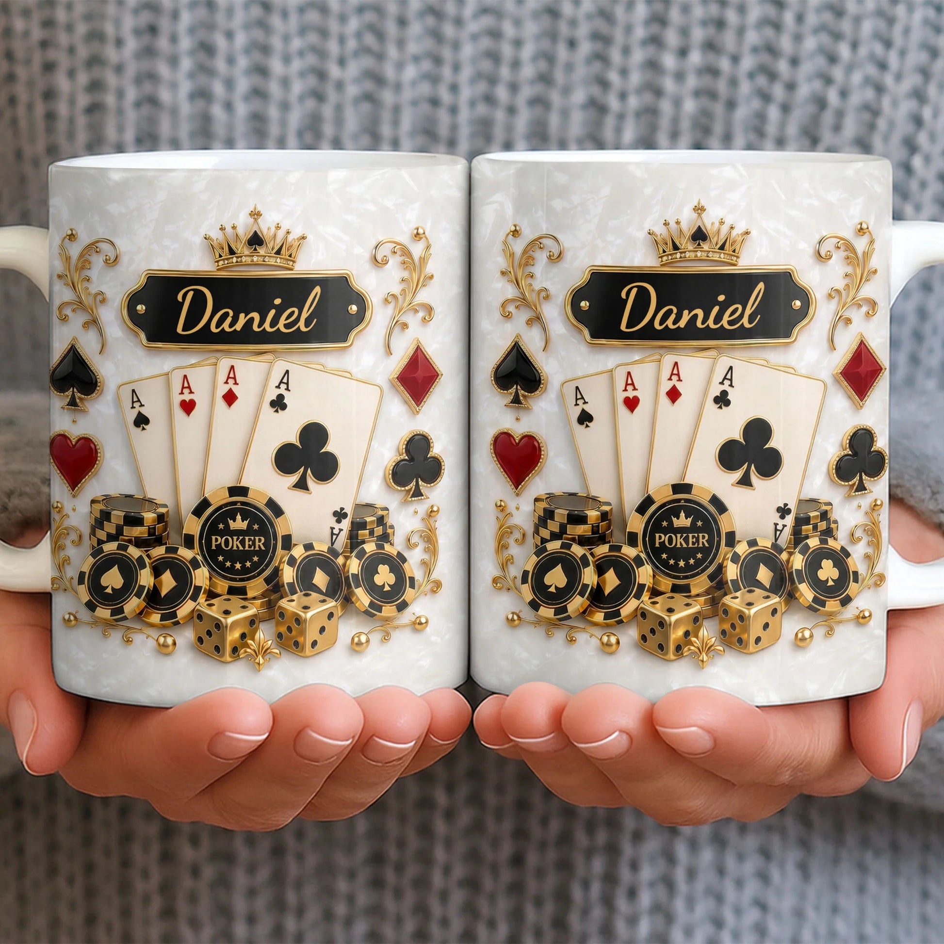 Personalized Poker King Mug for Dad with personalized design details for meaningful gifting image 6