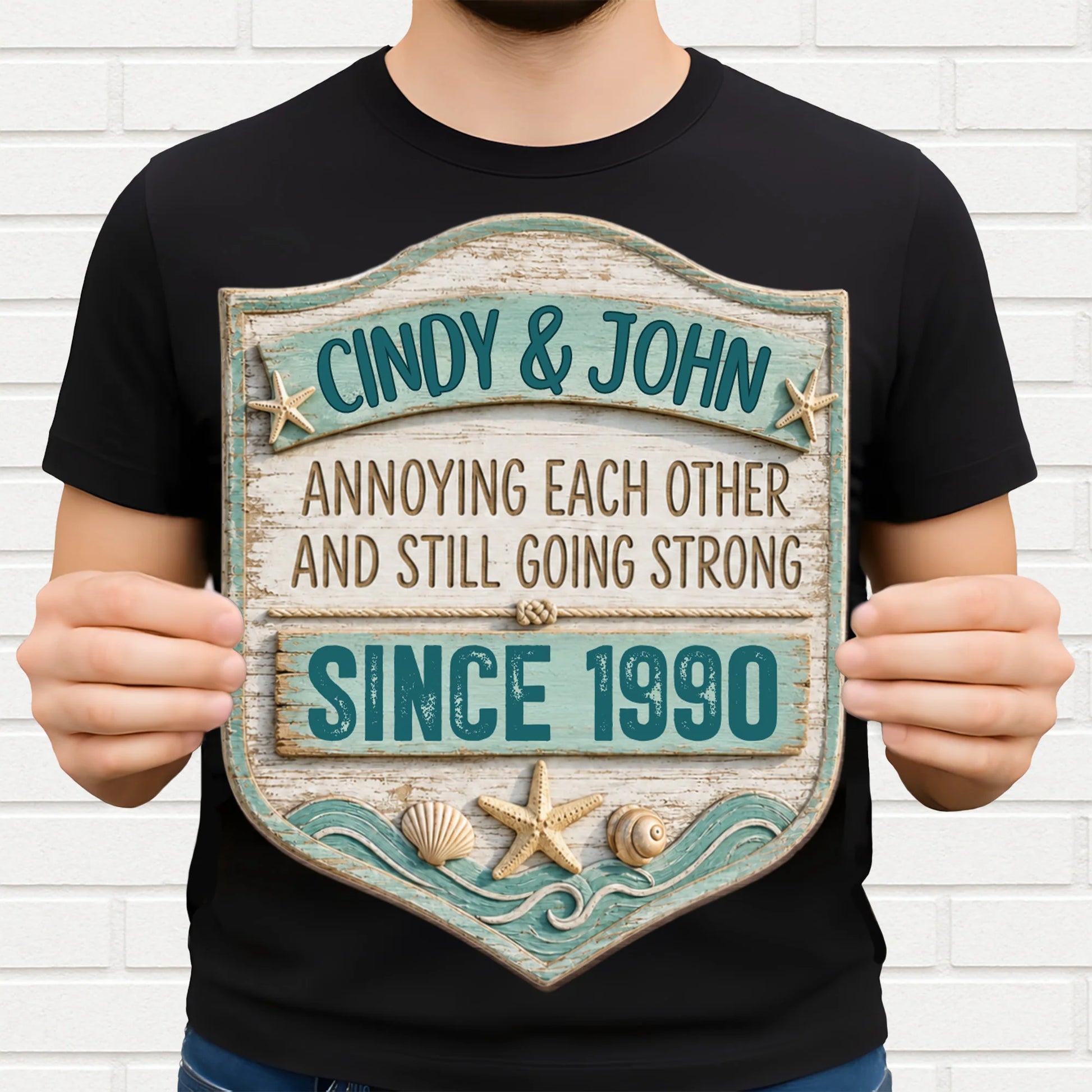 Wood Sign detail view for Couples