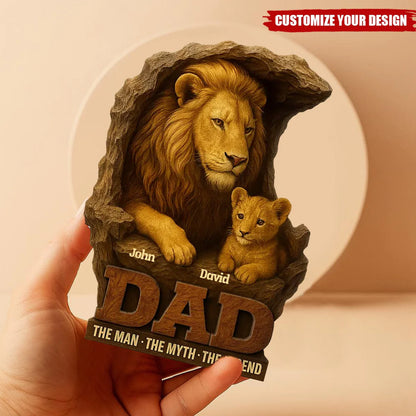 Personalized Lion Dad Plaque personalization view for Dad