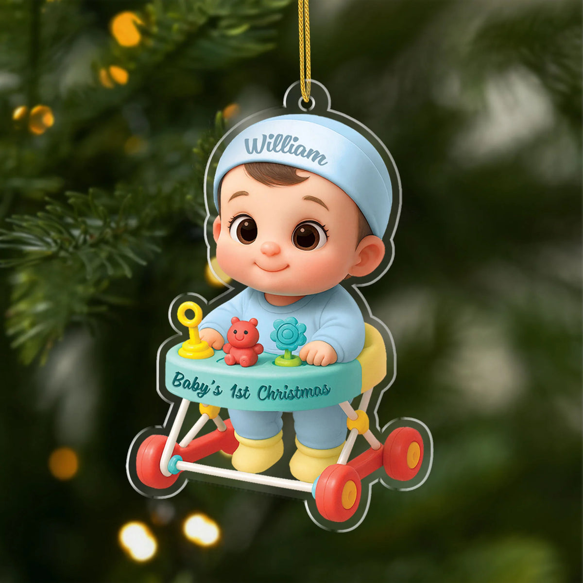 Baby's 1st Christmas Personalized Acrylic Ornament - Keepsake Gift for Newborn