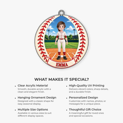 Personalized Sport Player Acrylic Ornament - Custom Keepsake for Youth Athletes