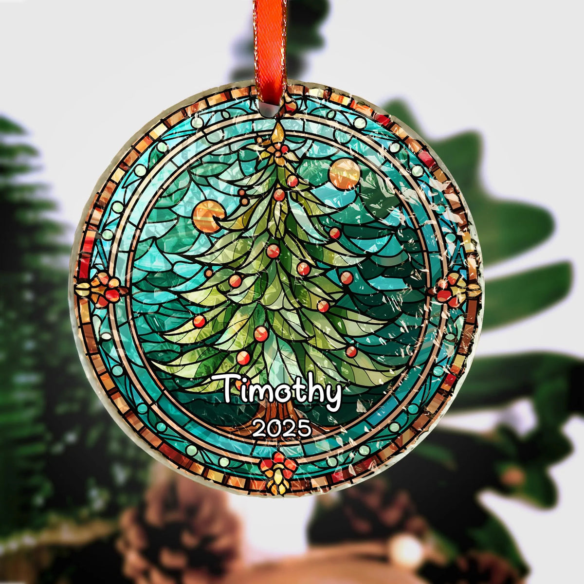 Personalized Christmas Tree Acrylic Ornament - Custom Holiday Keepsake for Family