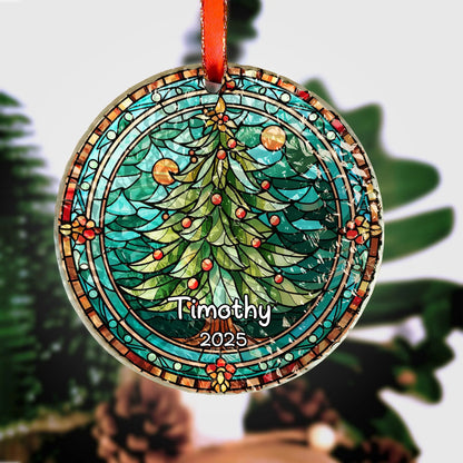 Personalized Christmas Tree Acrylic Ornament - Custom Holiday Keepsake for Family