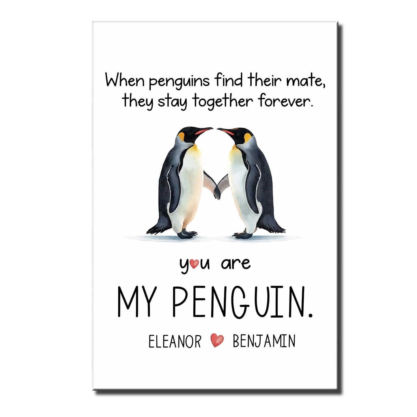 Custom You Are My Penguin Poster for Wife with personalized design details for meaningful gifting image 8
