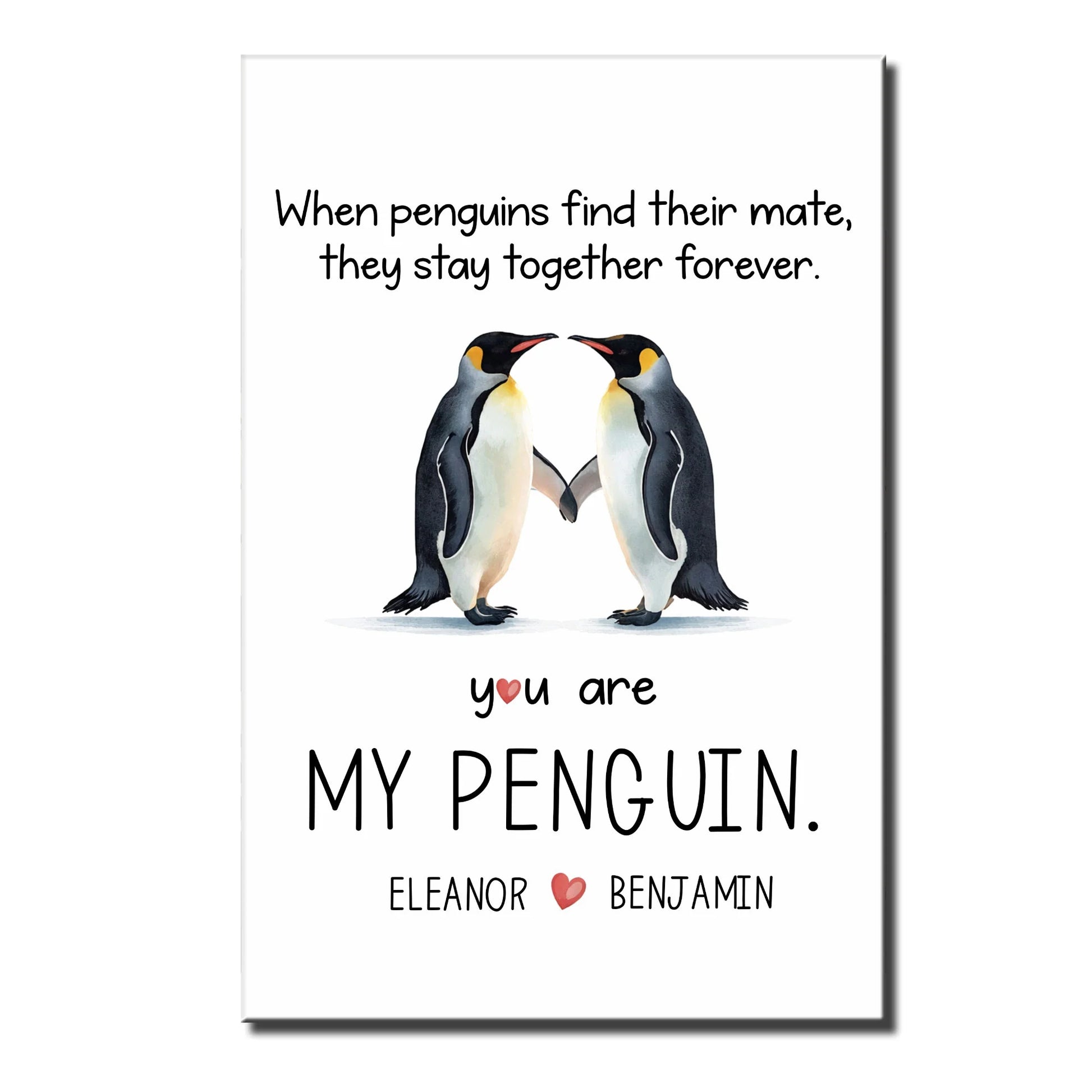 Custom You Are My Penguin Poster for Wife with personalized design details for meaningful gifting image 8