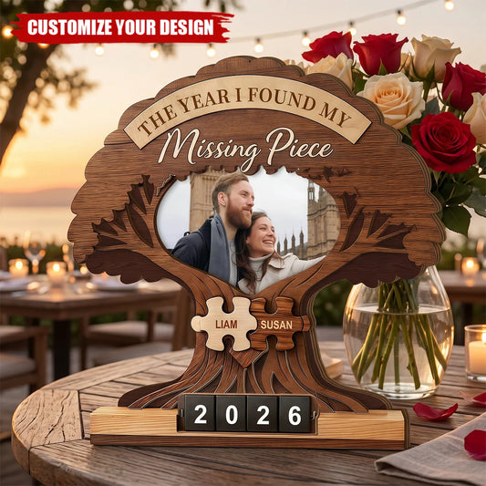 Custom Couple Photo Puzzle Tree for Couples with personalized design details for meaningful gifting