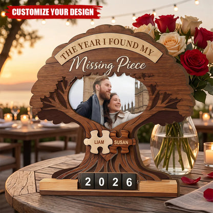 Custom Couple Photo Puzzle Tree for Couples with personalized design details for meaningful gifting