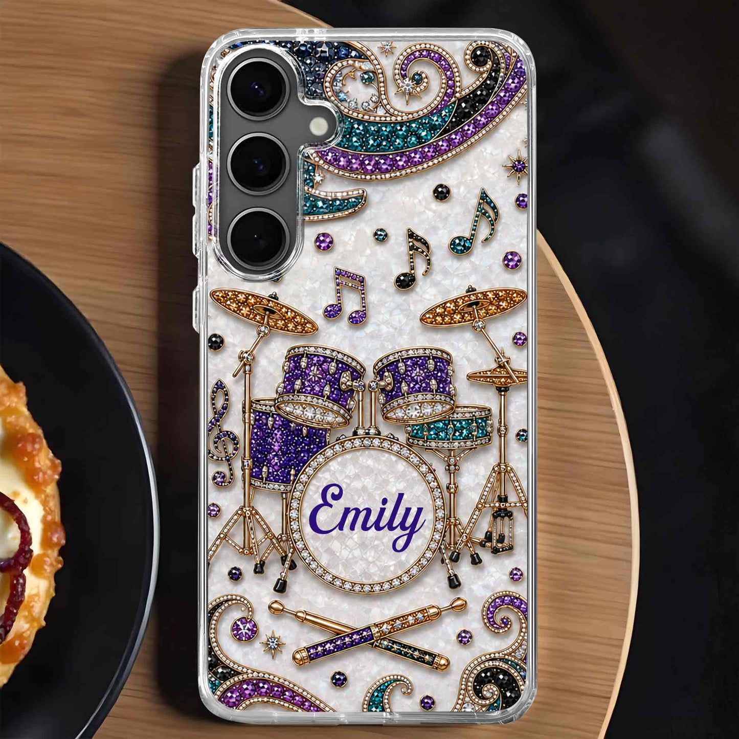 Custom Name Drum Set Clear Phone Case personalization view for Best Friends