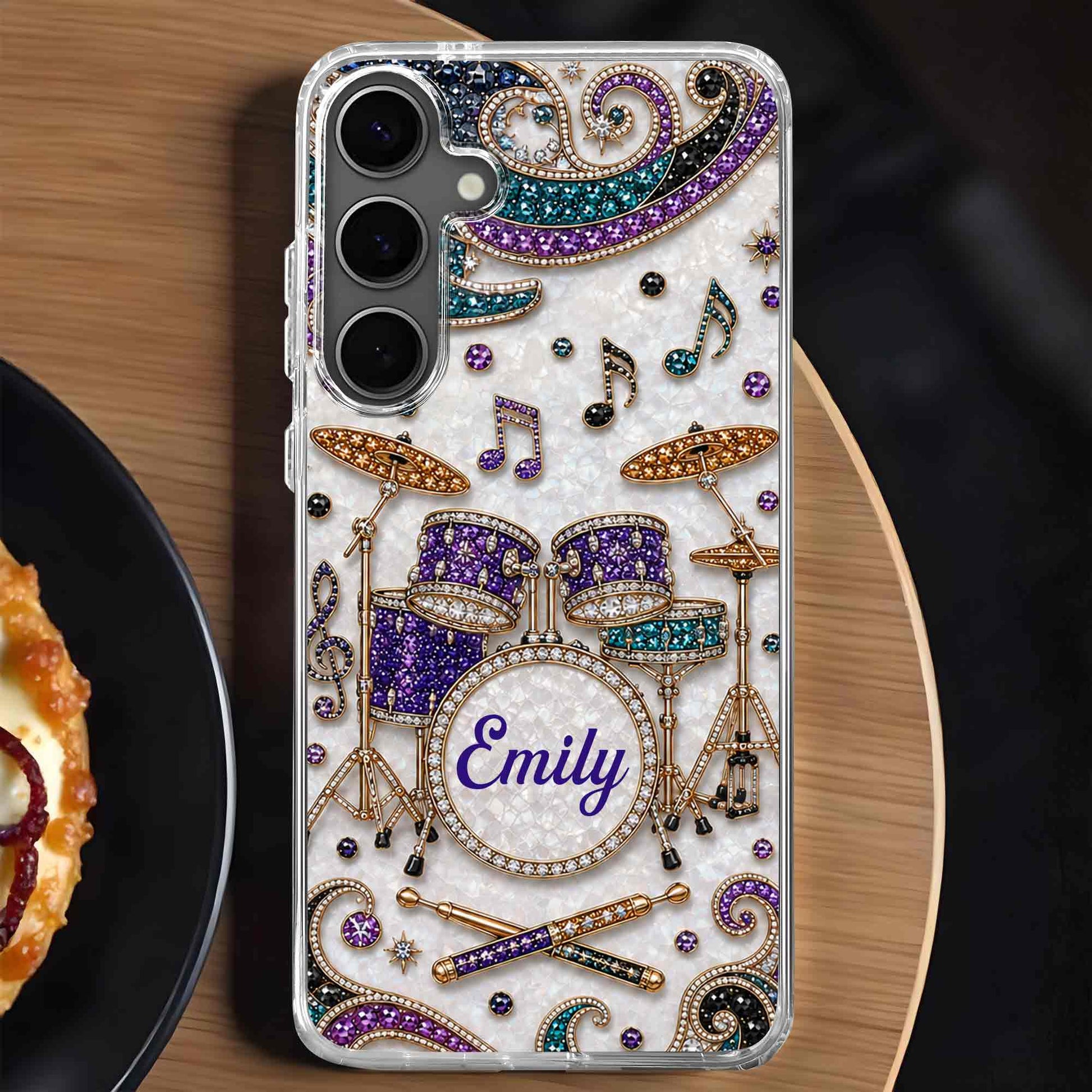Custom Name Drum Set Clear Phone Case personalization view for Best Friends