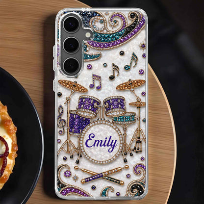 Custom Name Drum Set Clear Phone Case personalization view for Best Friends