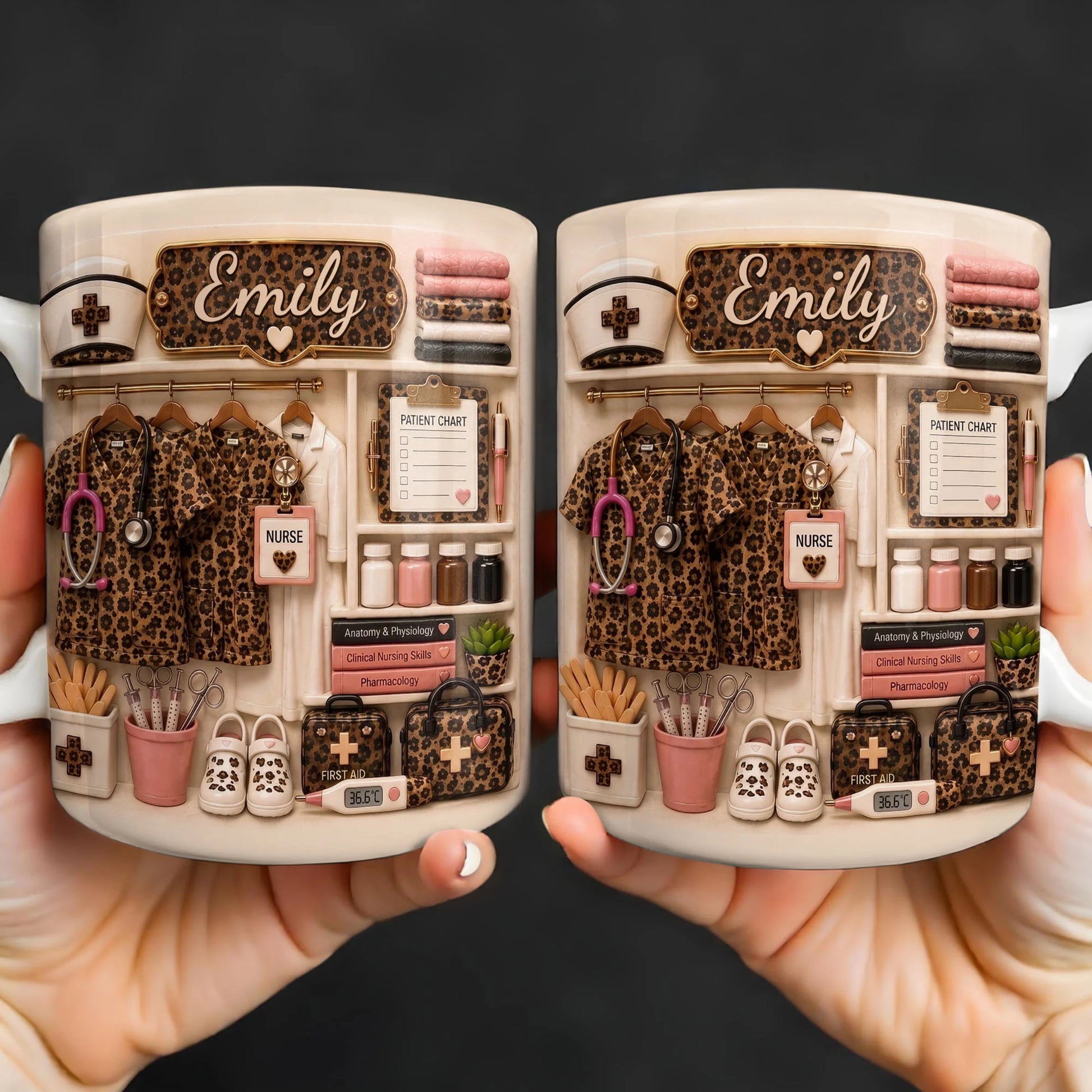 Mug material and size view - Custom Nurse Mug