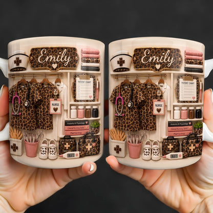 Mug material and size view - Custom Nurse Mug