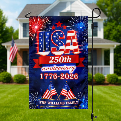 Custom Usa 250Th Anniversary Garden Flag for Family with personalized design details for meaningful gifting image 7