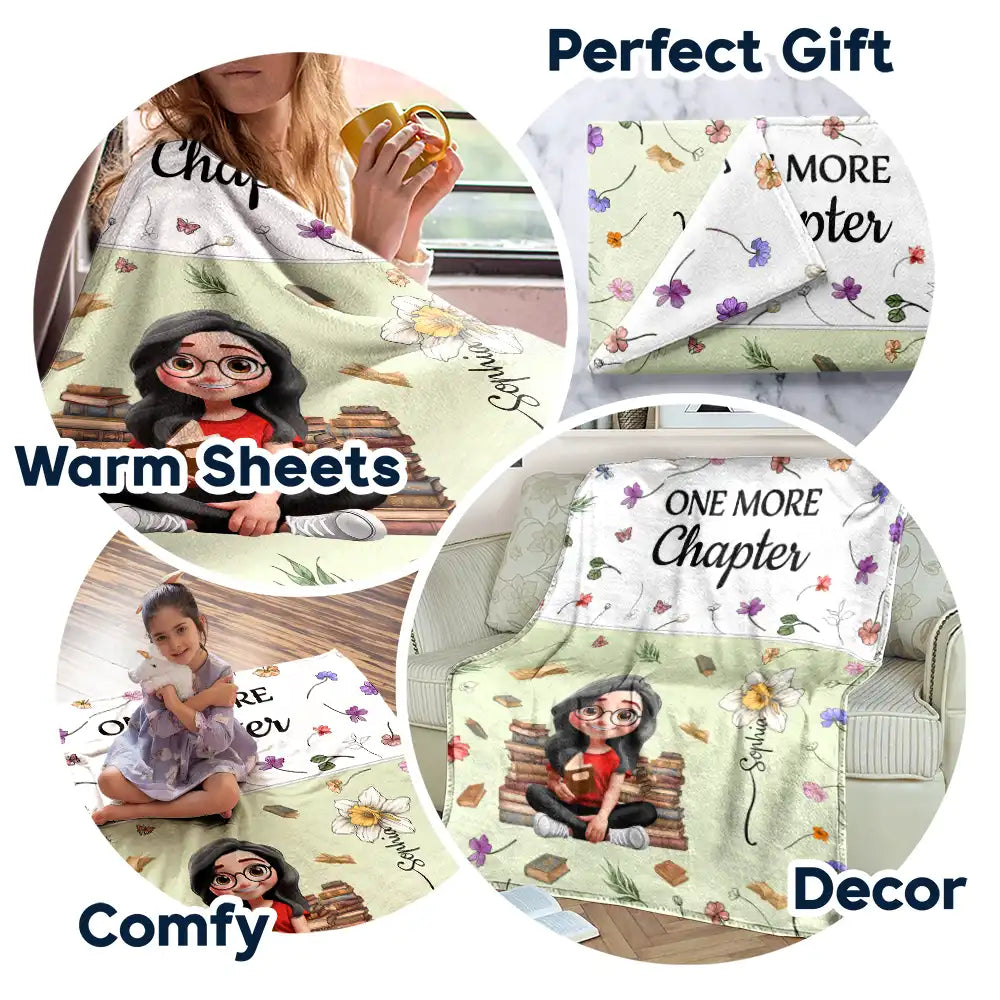 Reading,Gift For Yourself,Gift For Women,Happy - This Is My Reading Blanket Colorful Birth Month Flower - Personalized Fleece Blanket, Sherpa Blanket