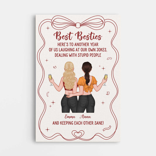 "Laughing at Our Own Jokes" Personalized Best Friend Canvas / Poster - Custom Birthday Keepsake Wall Art for Besties