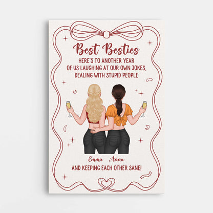 "Laughing at Our Own Jokes" Personalized Best Friend Canvas / Poster - Custom Birthday Keepsake Wall Art for Besties