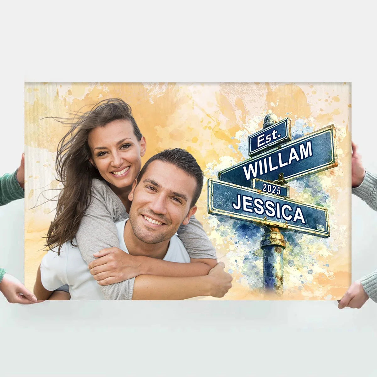Custom Photo Canvas Poster personalization view for Couples