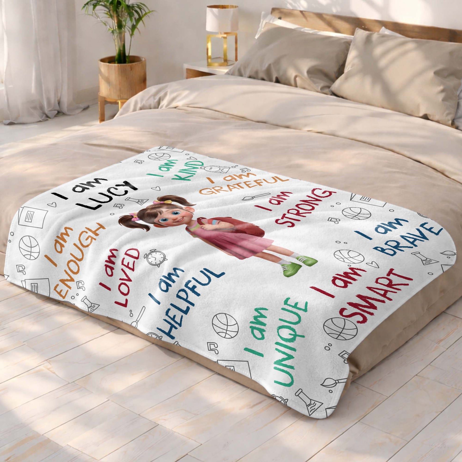 Personalized Kids Affirmation Blanket for Daughter/Granddaughter image 8