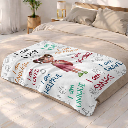 Personalized Kids Affirmation Blanket for Daughter/Granddaughter image 8