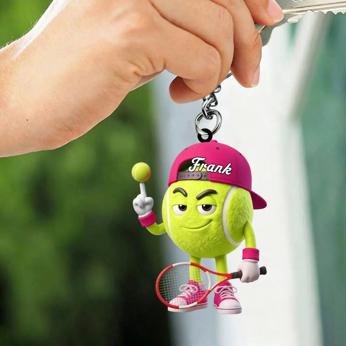 Personalized Tennis Ball Mascot Keychain - Custom Gift for Tennis Players and Coaches