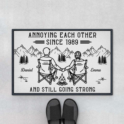 Annoying Each Other Personalized Doormat for Couples - Custom Anniversary Gift Mat