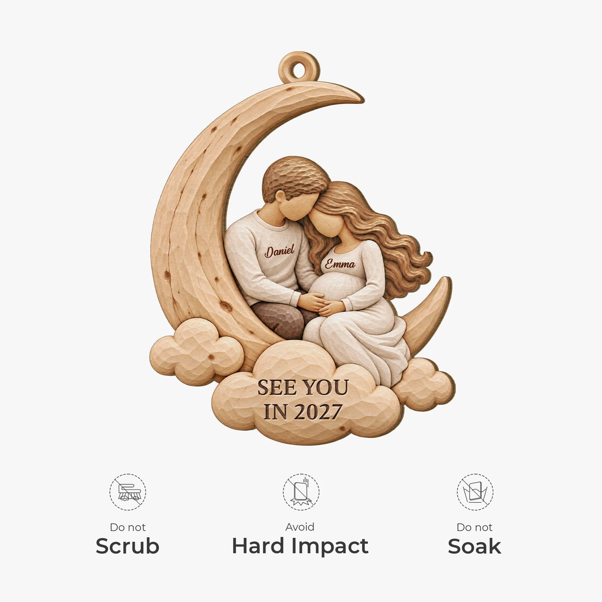 See You In 2027 Personalized Wooden Ornament - Christmas Keepsake Gift for Expecting Parents
