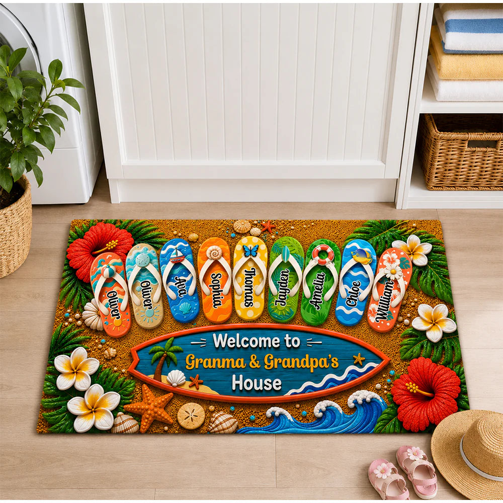 Personalized Grandparents Doormat personalization view for Grandma