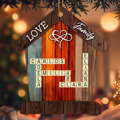 Personalized Family Wooden Ornament for Mom with personalized design details for meaningful gifting