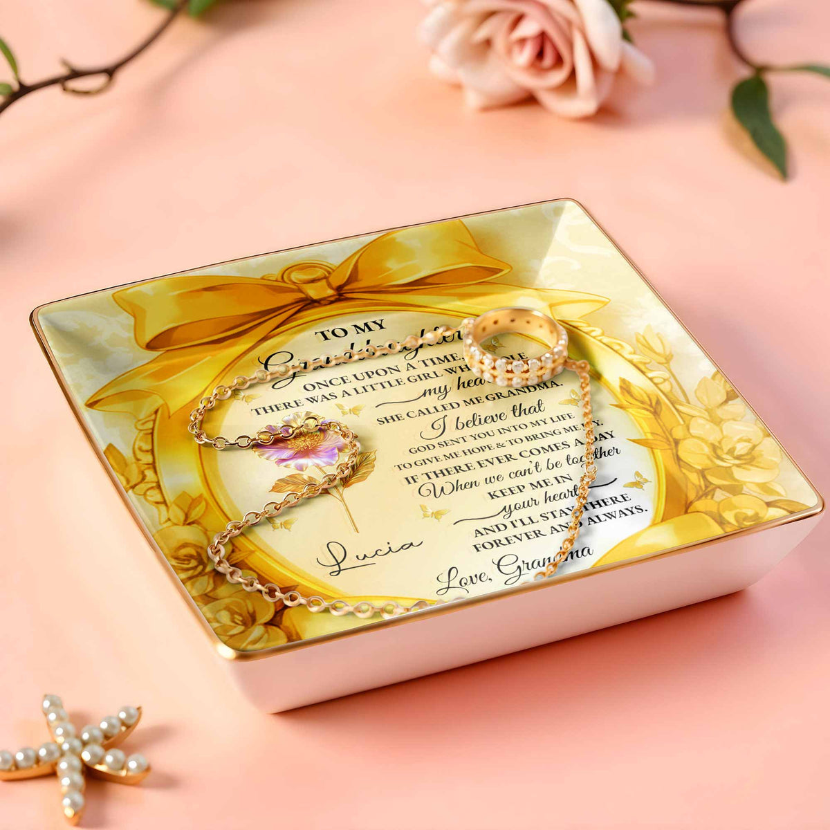 To My Granddaughter, Once Upon A Time, Ribbon and Flowers