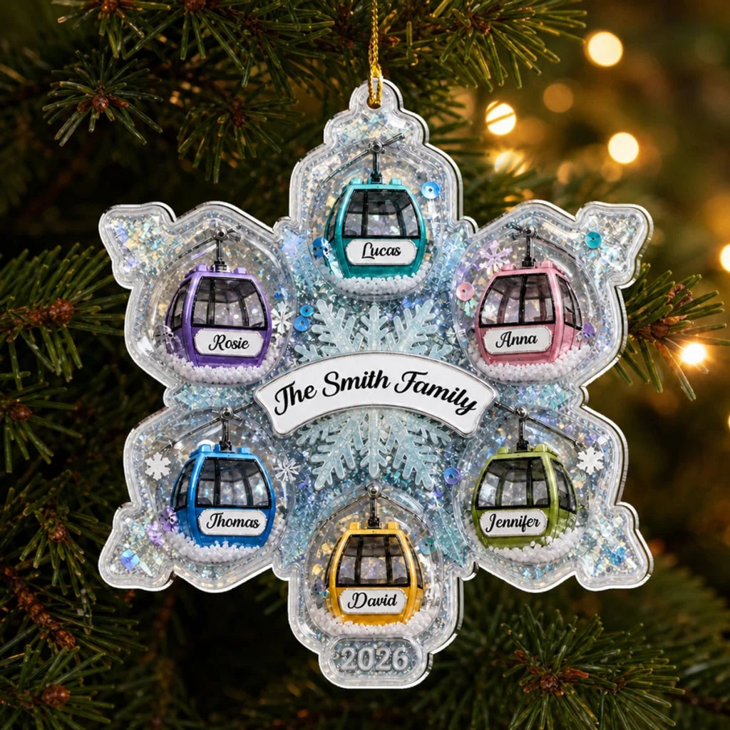 Personalized Ferris Wheel Christmas Ornament - Custom Family Names Acrylic Keepsake Gift