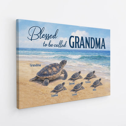Blessed to Be Called Grandma Grandpa - Personalized Canvas / Poster Wall Art for Grandparents Gift