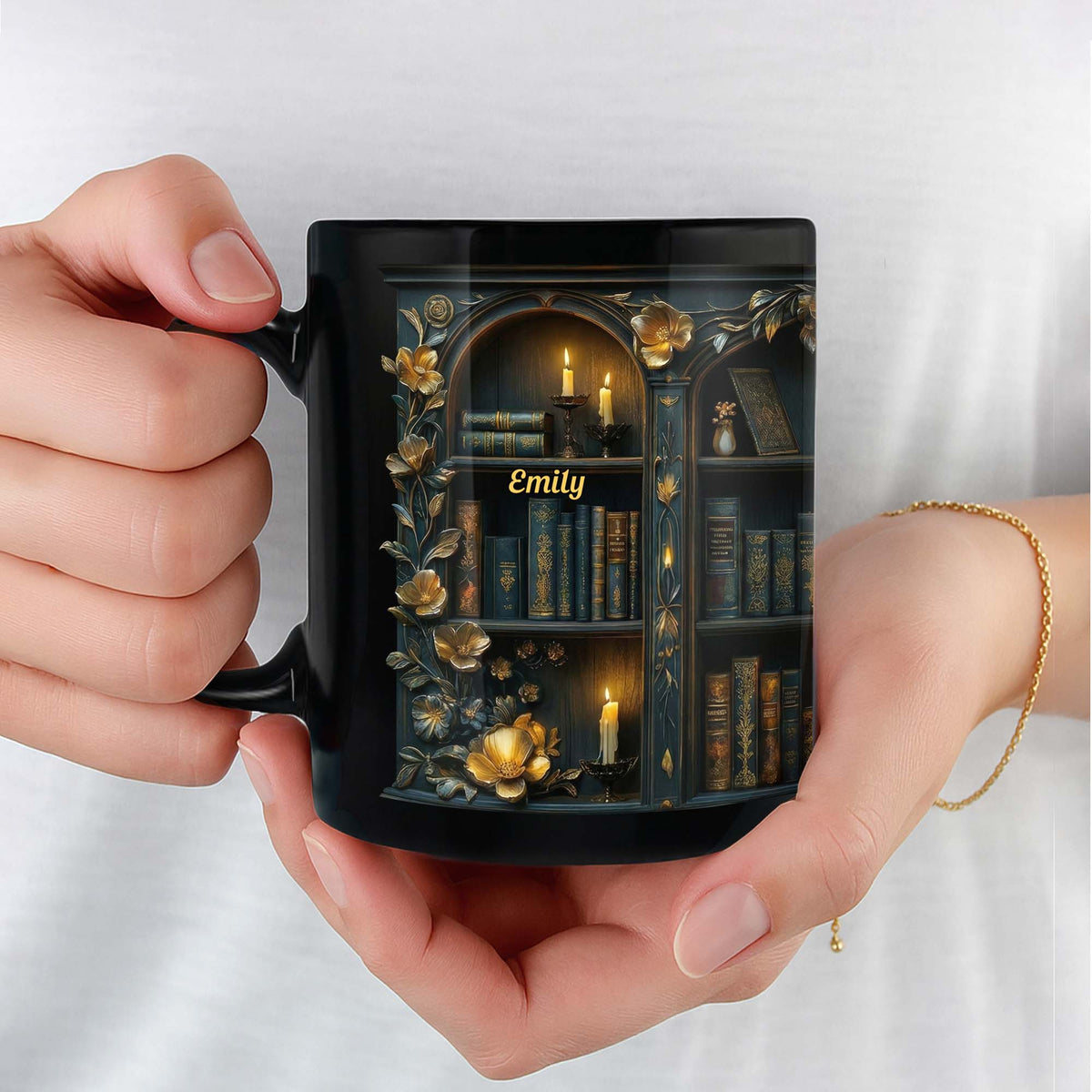 Enjoy Cozy Moments With Floral and Candle Bookshelf Design