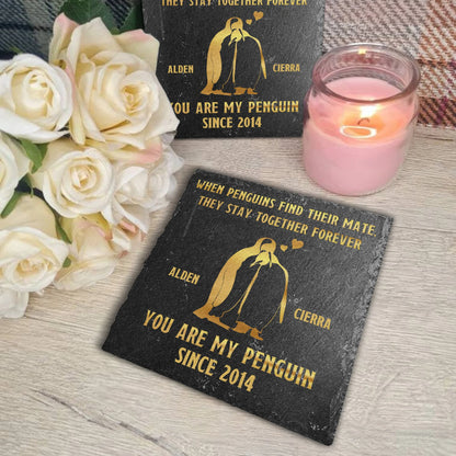 You Are My Penguin Personalized Stone Plaque - Custom Anniversary Gift for Couples